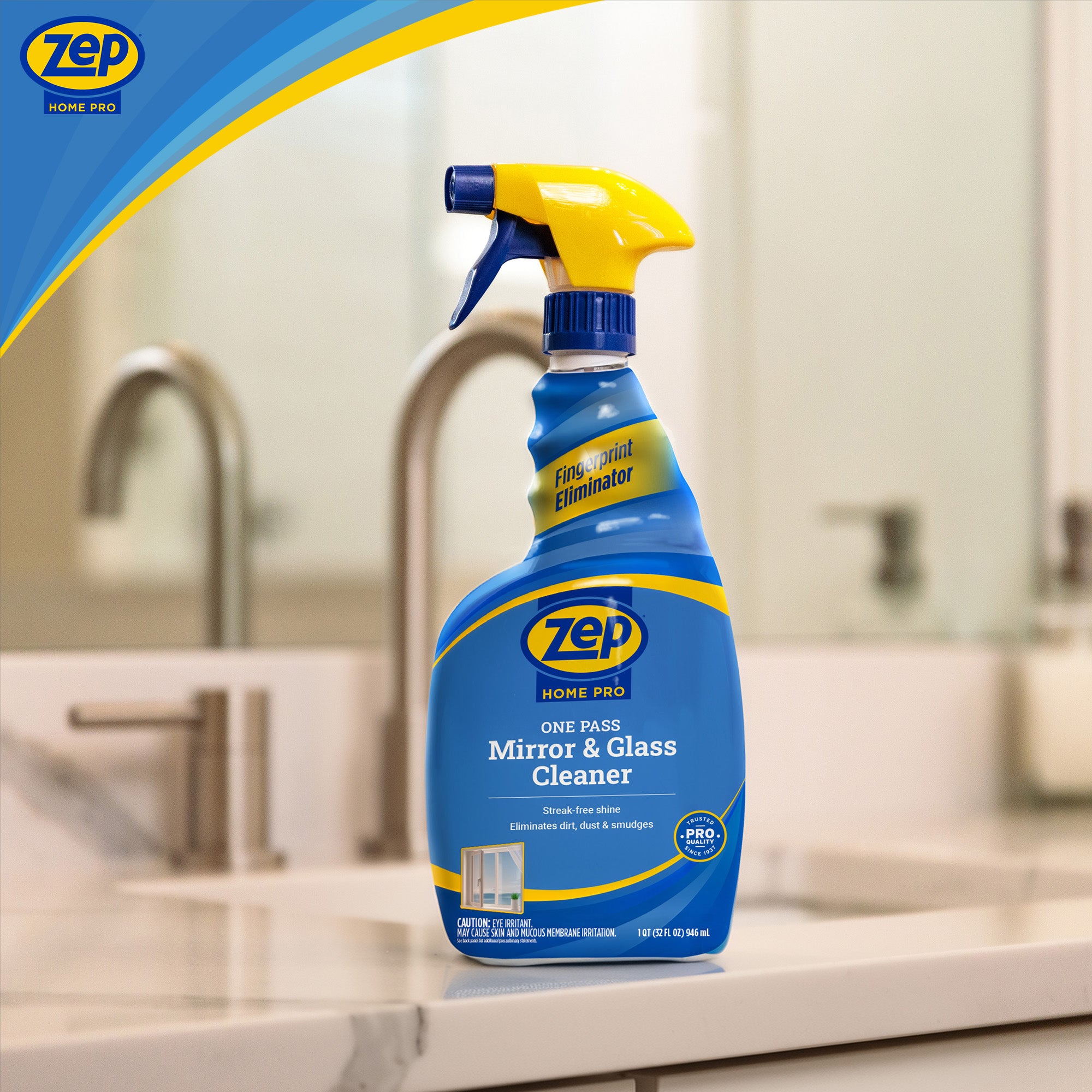 Zep Home Pro One Pass Mirror & Glass Cleaner - Streak Free Shine