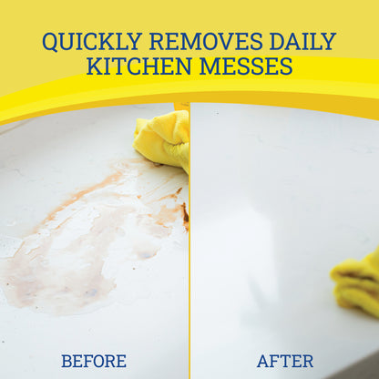 Zep Home Pro Kitchen Cleaner & Deodorizer - 32 oz - Powerful cleaning formula cuts through tough grease, grime, food spills, and odors on kitchen surfaces with a fresh citrus scent