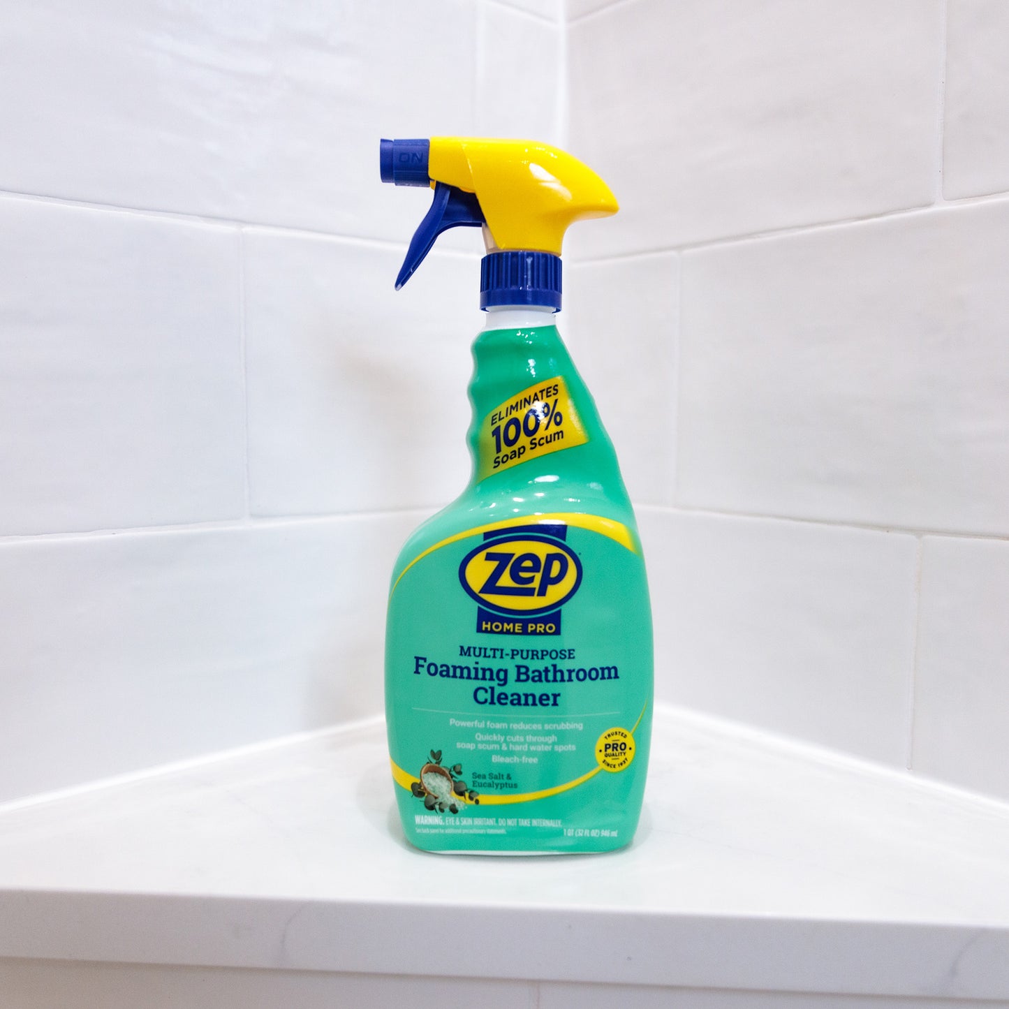 Zep Home Pro Multi-Purpose Foaming Bathroom Cleaner - Bleach-Free, Removes Hard Water Spots - 32 oz.
