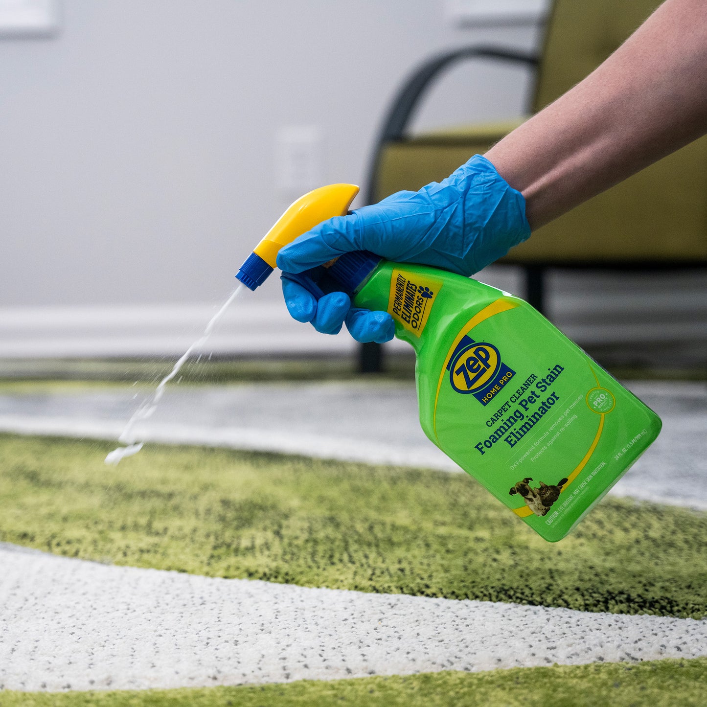 Zep Home Pro Foaming Pet Stain Eliminator - Cleans Carpets, Rugs, Upholstery - 24 oz.
