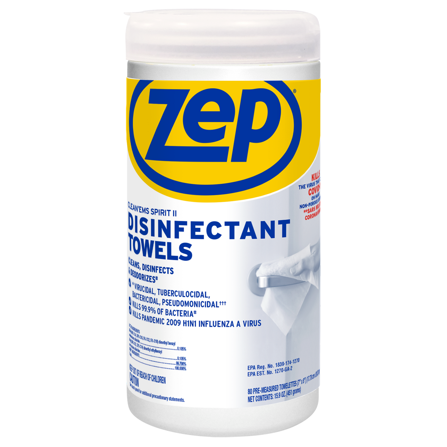 Spirit II Disinfectant and Sanitizing Wipes (80 Wipes per Canister)