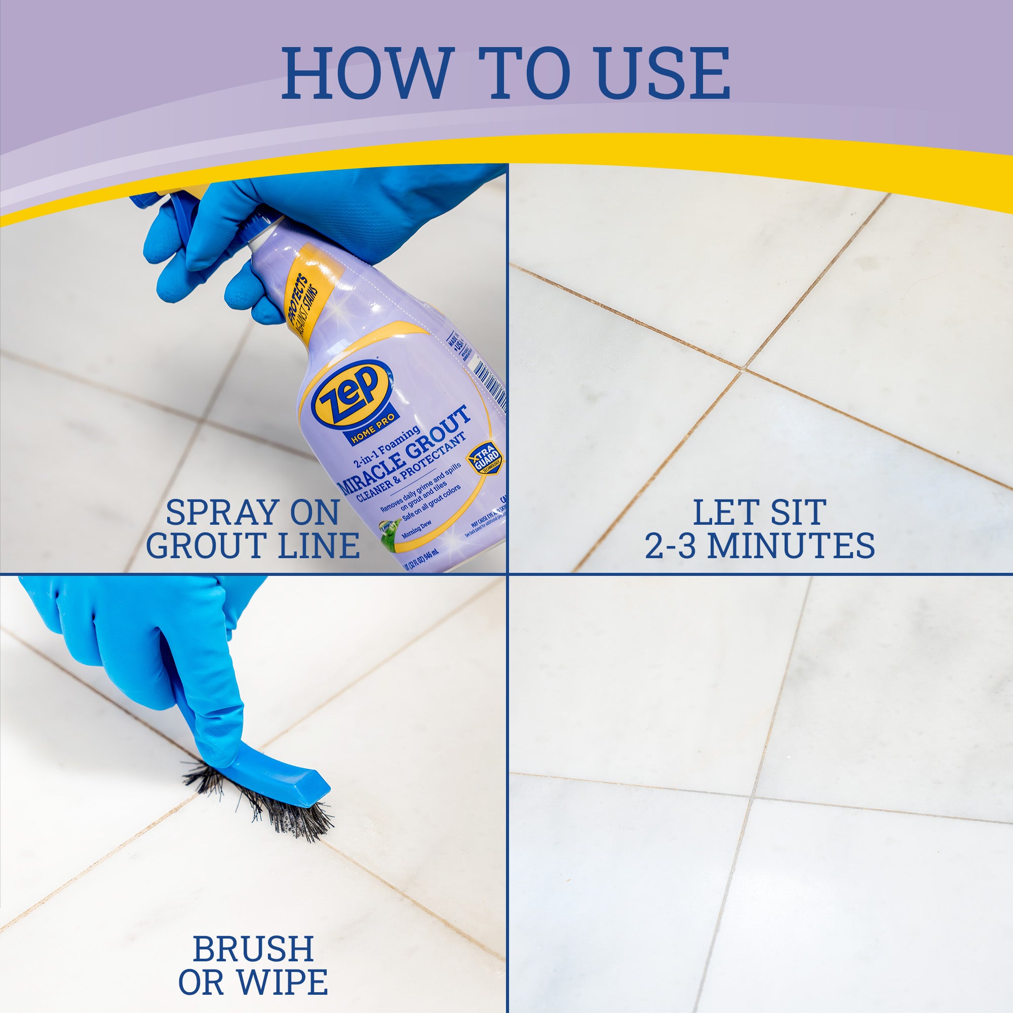 Zep Home Pro Foaming Miracle Grout Cleaner & Protectant - Protects