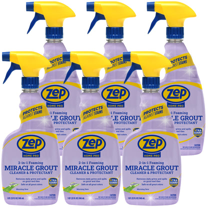 Zep Home Pro Foaming Miracle Grout Cleaner & Protectant - Protects Against Grime Buildup - 32 oz.