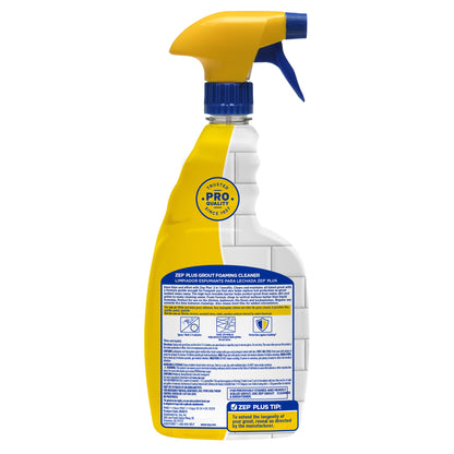 Zep Plus Foaming Grout Cleaner 32 oz and Blue Microfiber Rag