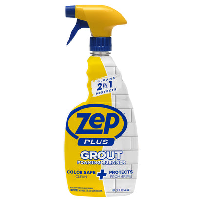 Zep Plus Foaming Grout Cleaner 32 oz and Blue Microfiber Rag