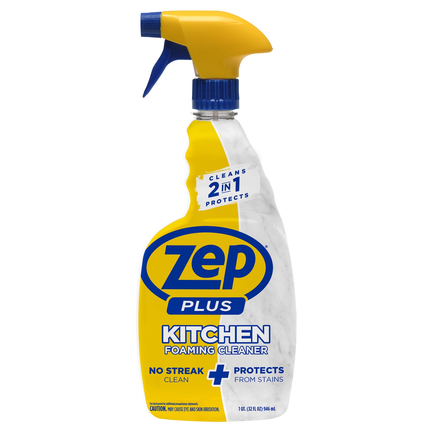 Zep Plus Foaming Kitchen Cleaner 32 oz and Blue Microfiber Rag