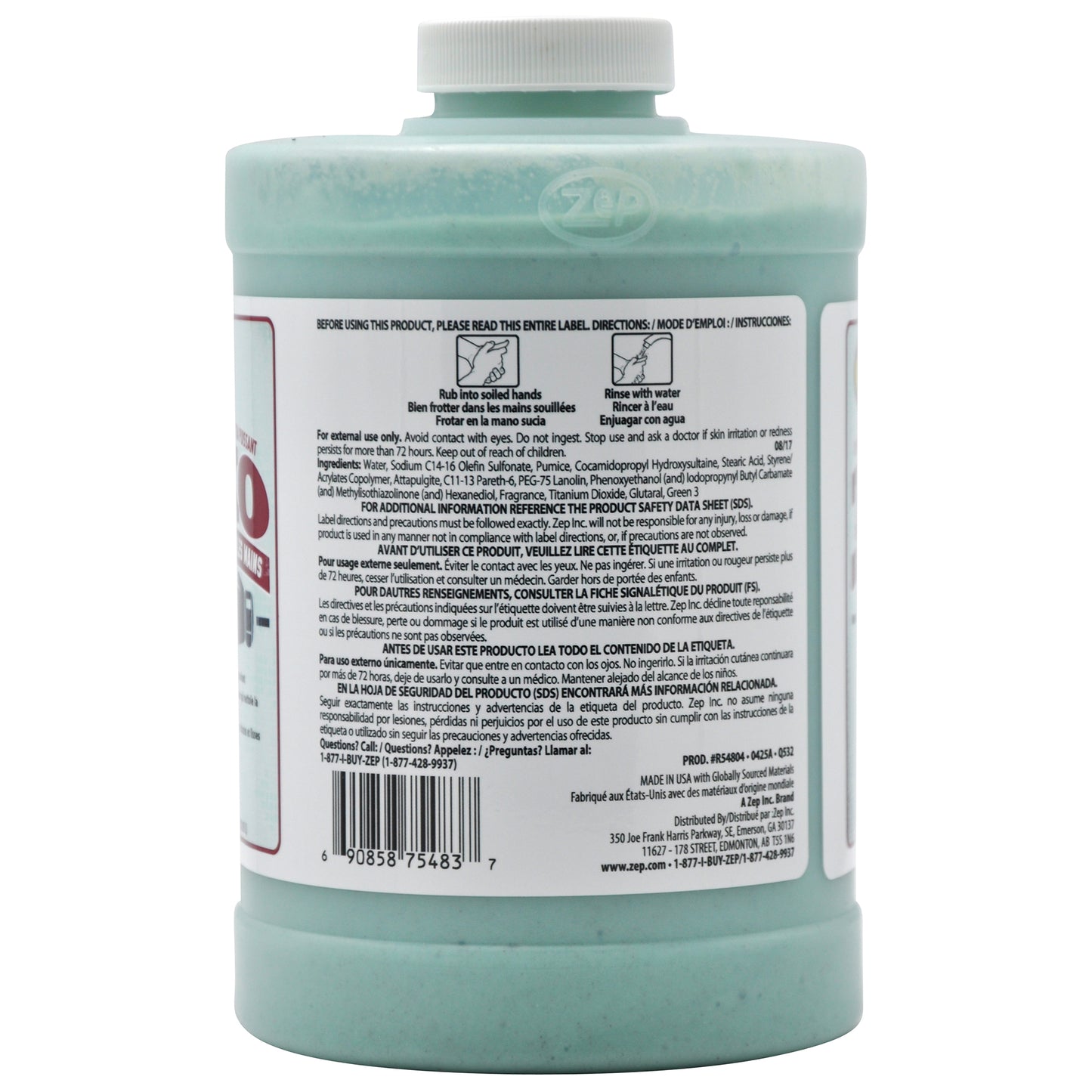Zep TKO Hand Cleaner - Scrubs Away Tough Soils - 1 qt