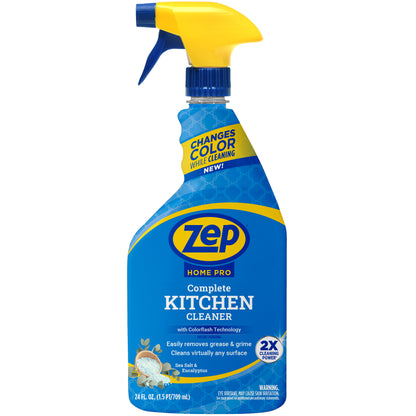 Zep Home Pro Complete Kitchen Cleaner -  Patent Pending Formula Changes Color From Blue to White as it Cleans Away Grease - 24 oz