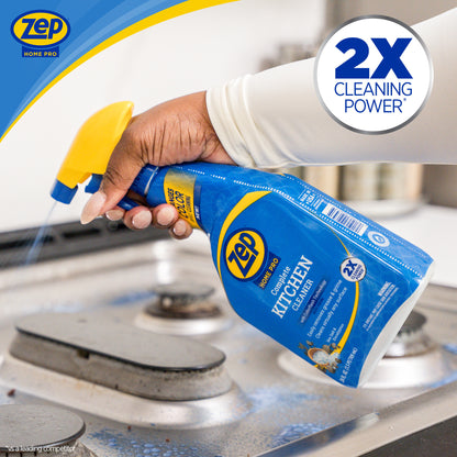 Zep Home Pro Complete Kitchen Cleaner -  Patent Pending Formula Changes Color From Blue to White as it Cleans Away Grease - 24 oz