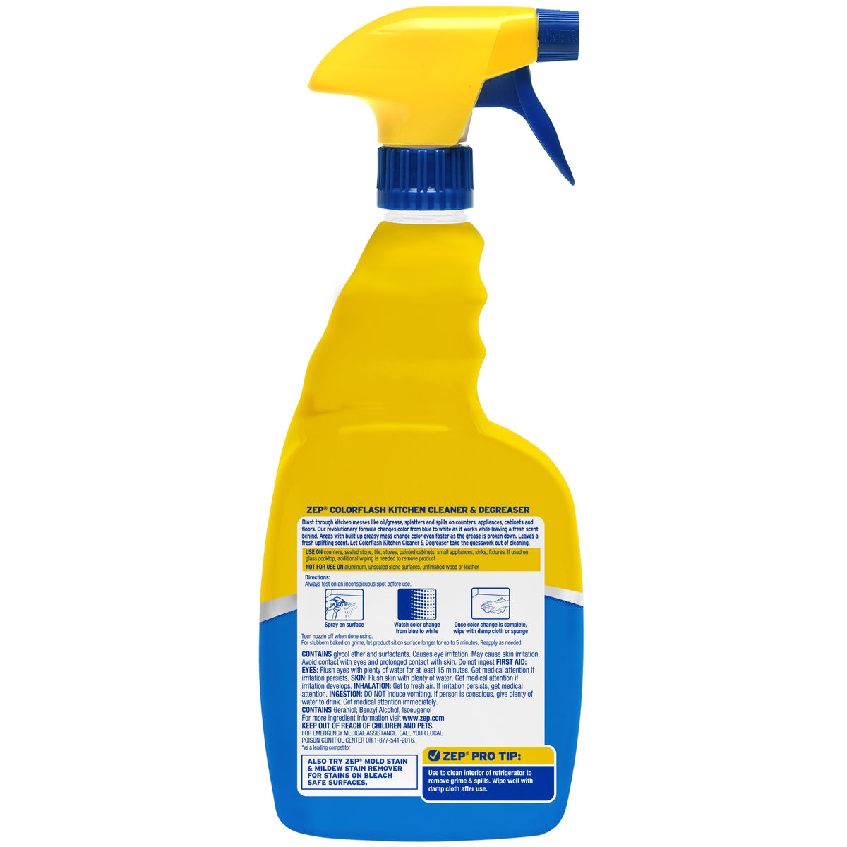 Zep Colorflash Kitchen Cleaner & Degreaser – Color-Changing Formula – 32 oz