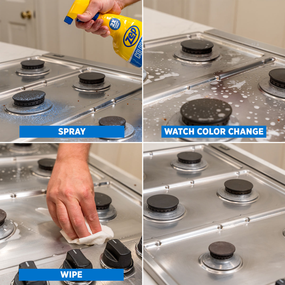 Zep Colorflash Kitchen Cleaner & Degreaser – Color-Changing Formula – 32 oz