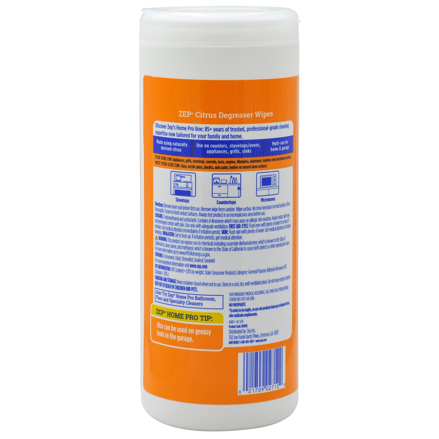 Zep Home Pro Citrus Degreaser Wipes 50 ct.