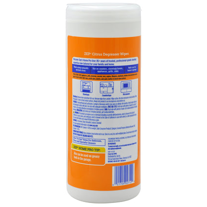 Zep Home Pro Citrus Degreaser Wipes 50 ct.