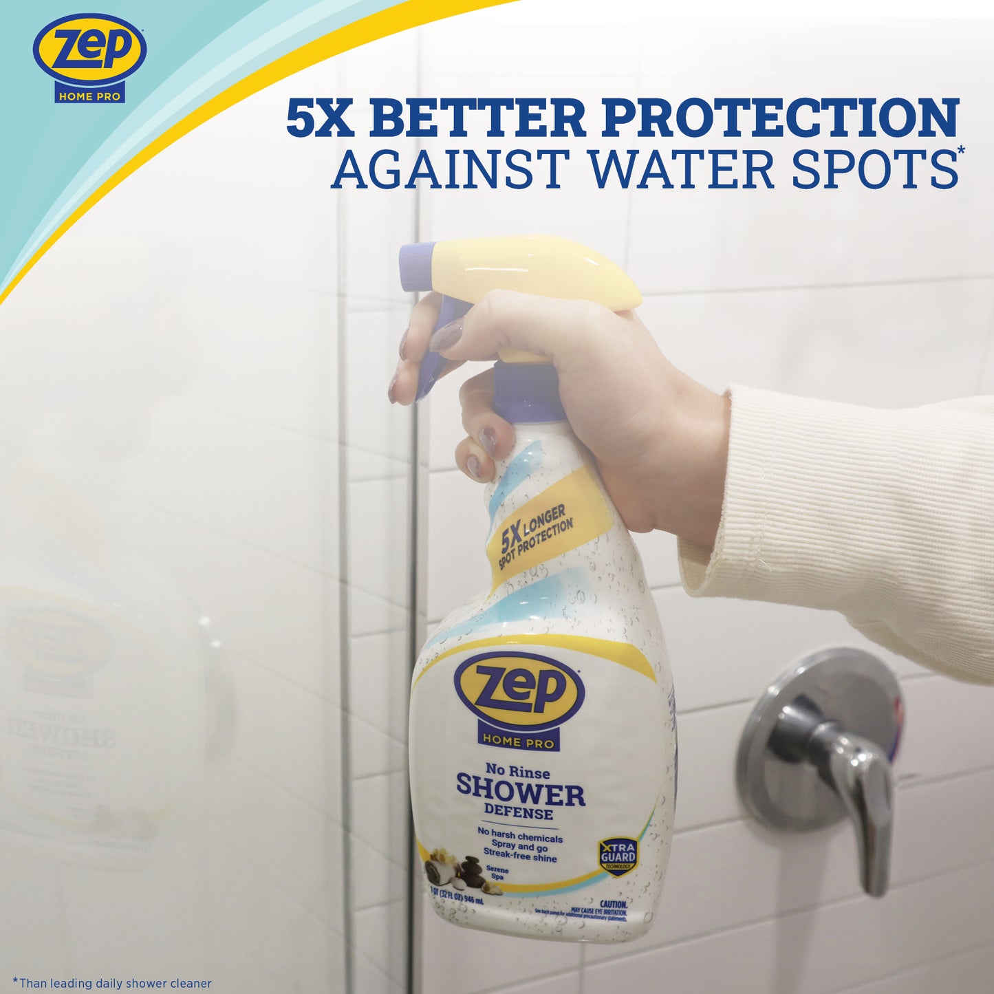 Zep Home Pro No-Rinse Shower Defense Cleaner with XtraGuard Technology - 32 Fl. Oz.