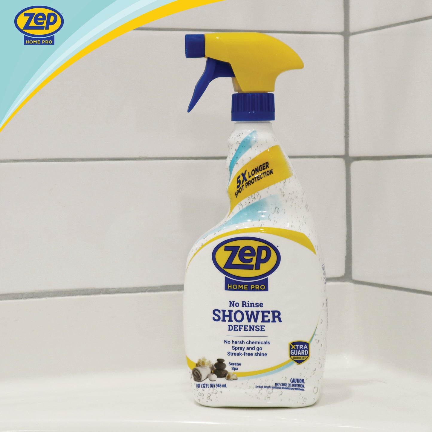 Zep Home Pro No-Rinse Shower Defense Cleaner with XtraGuard Technology - 32 Fl. Oz.