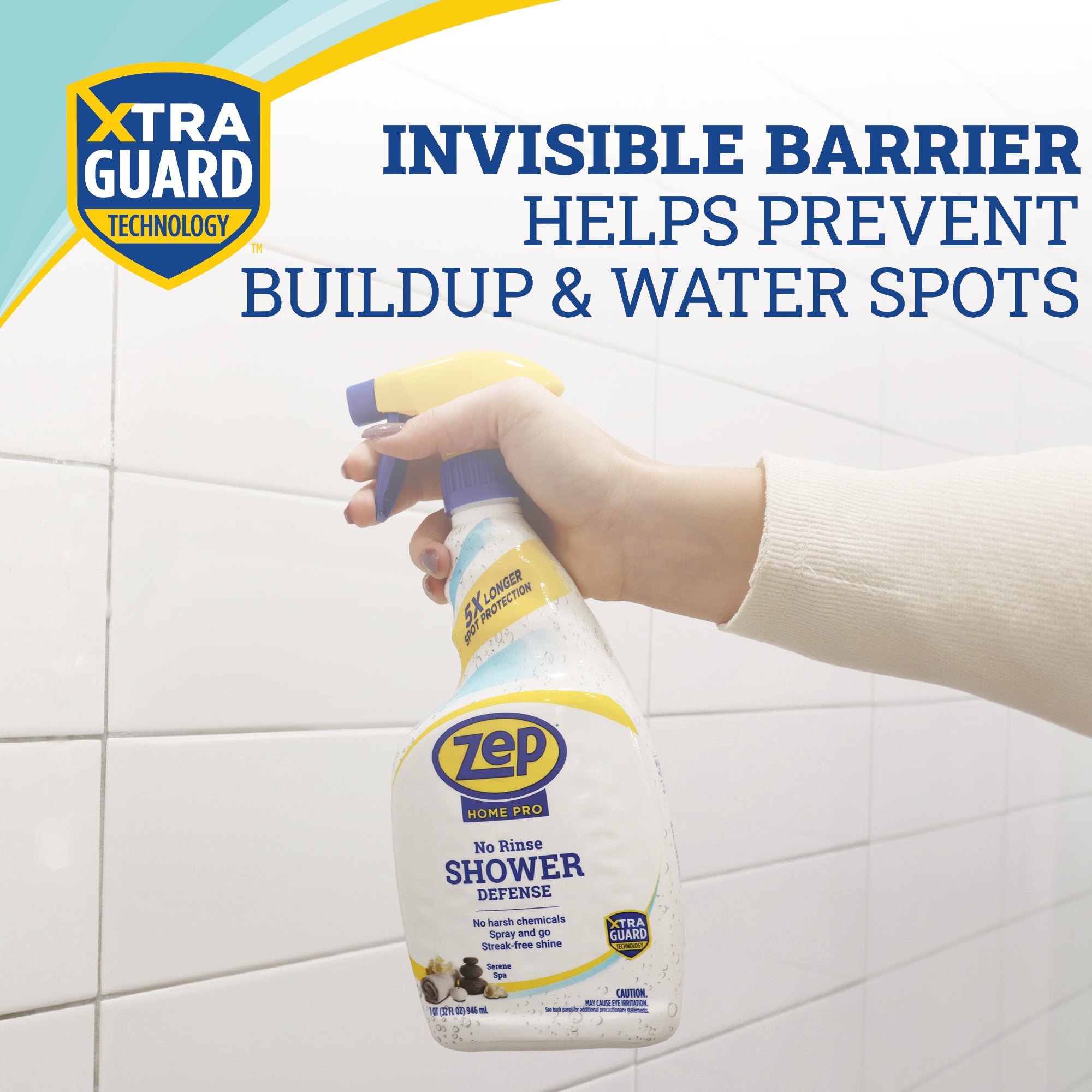 Zep Home Pro No-Rinse Shower Defense with XtraGuard Technology