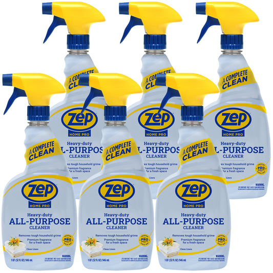 Zep Home Pro Heavy-Duty All-Purpose Cleaner - Removes tough grime from multiple home surfaces and leaves behind a clean-linen scent - 32 oz