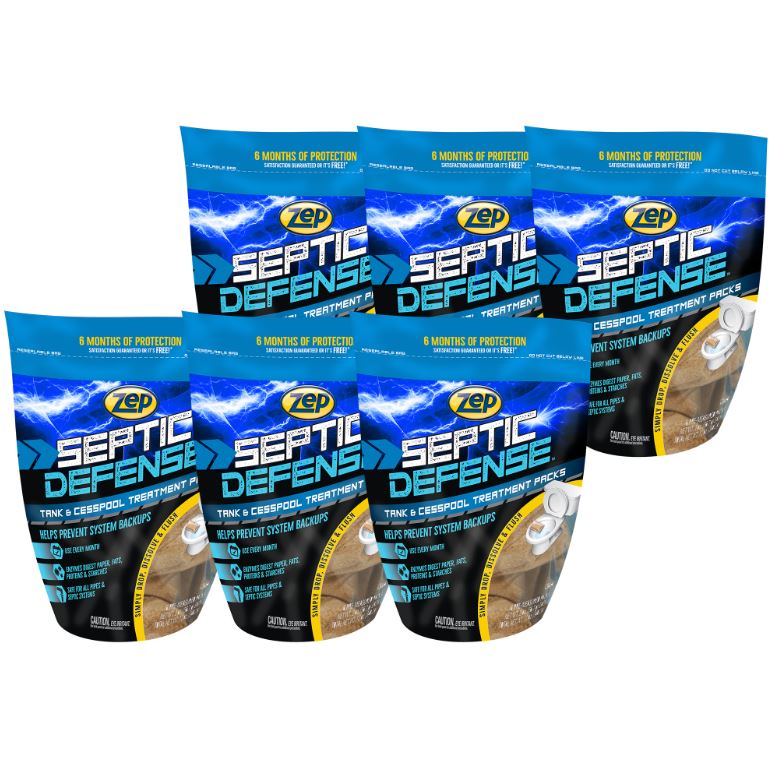 Zep Septic Defense Tank & Cesspool Treatment Packs - 36 Month Supply – 12 oz