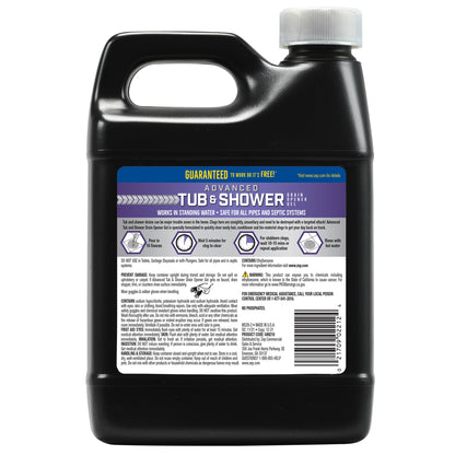 Zep Advanced Tub & Shower Drain Opener Gel – Dissolves Hair – 32 oz