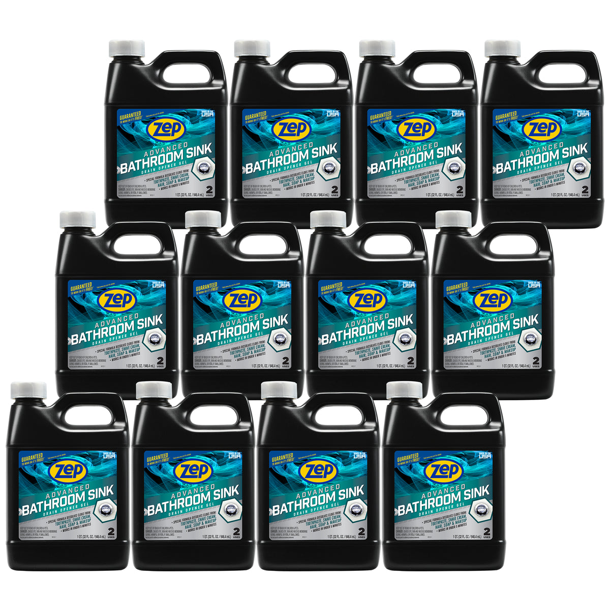 Zep Advanced Bathroom Sink Drain Opener Gel – Dissolves Clogs – 32 oz ...