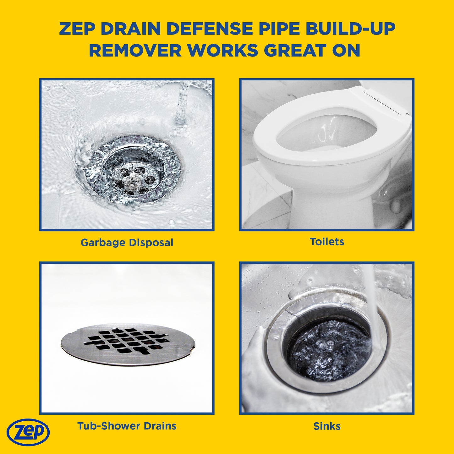 Zep Drain Defense - Pipe Build-Up Remover Powder - 18 oz