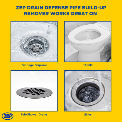 Zep Drain Defense - Pipe Build-Up Remover Powder - 18 oz