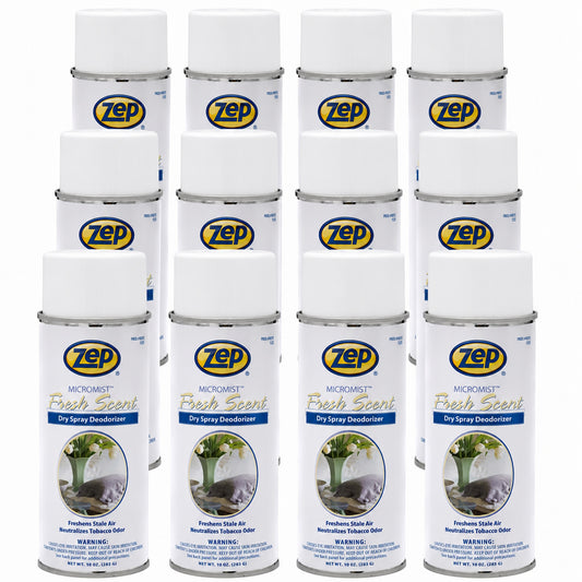 Zep Micromist Fresh Scent Deodorizer  - Air Freshener Spray Neutralizes Tobacco Odor and Freshens Stale Air - 10 oz