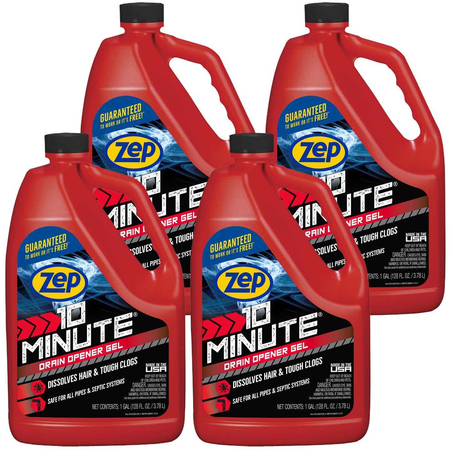 10 Minute Drain Opener Gel - 1 Gallon - Commercial Strength, Fast Acting and Safe For All Pipes