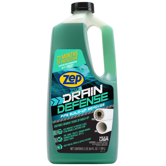 Zep Drain Defense – Pipe Build-up Remover – 64 oz