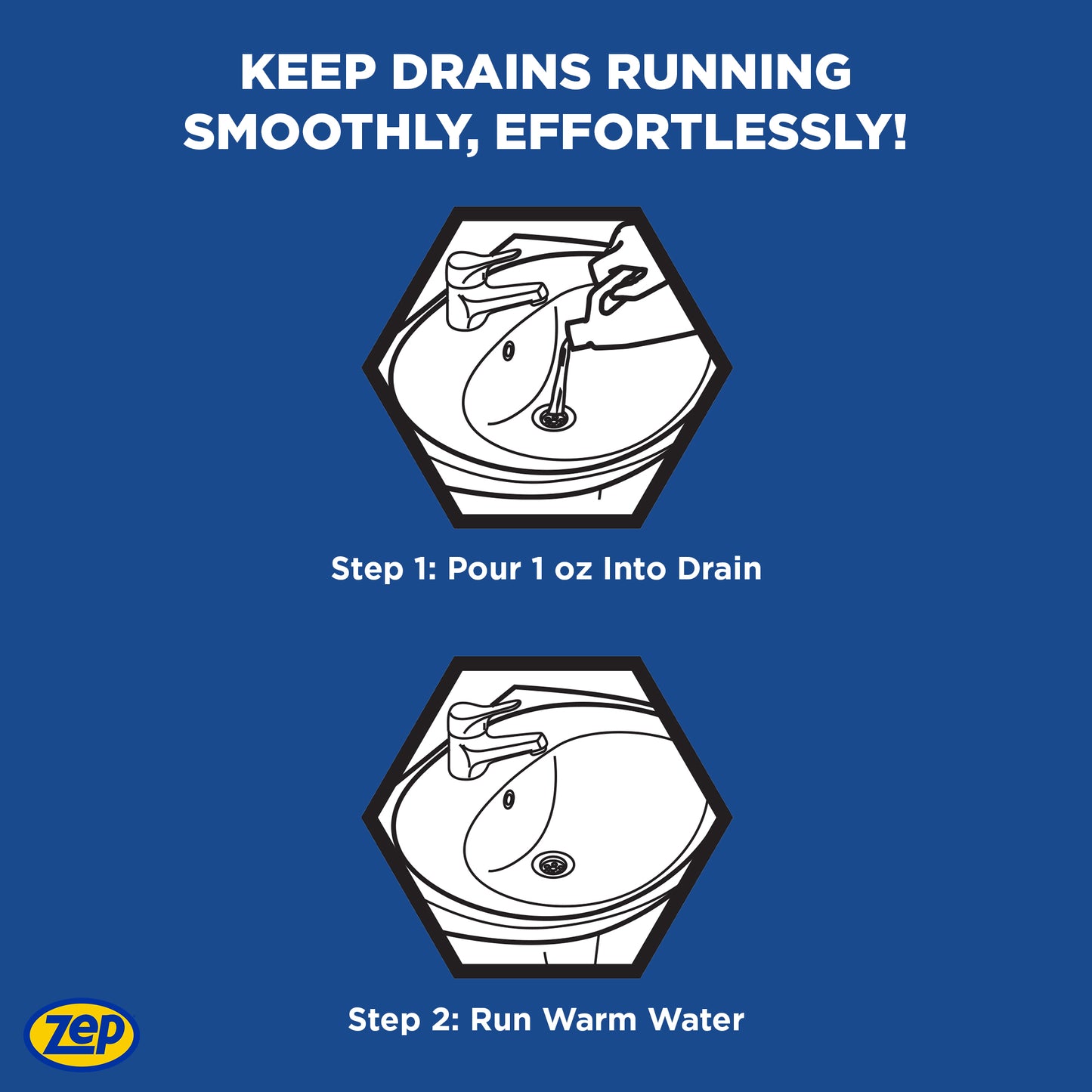 Zep Drain Defense – Pipe Build-up Remover – 64 oz