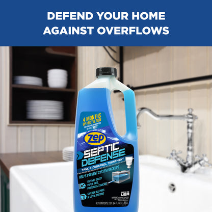 Zep Septic Defense Tank & Cesspool Treatment – Break Down Waste – 64 oz