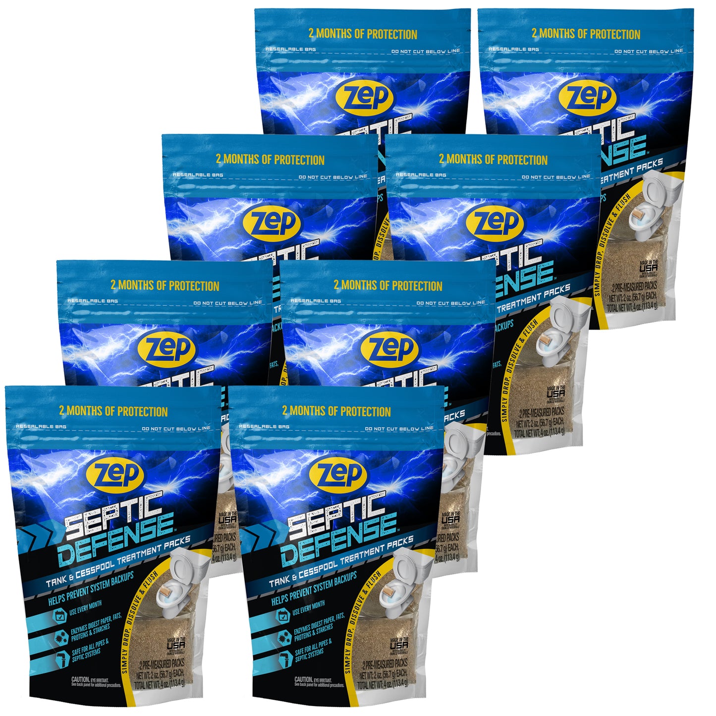 Zep Septic Defense Tank & Cesspool Treatment Packs - 36 Month Supply – 12 oz
