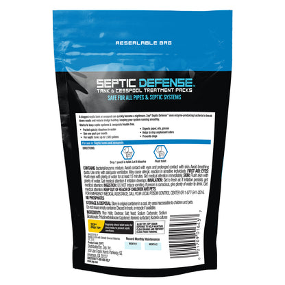 Zep Septic Defense Tank & Cesspool Treatment Packs - 36 Month Supply – 12 oz