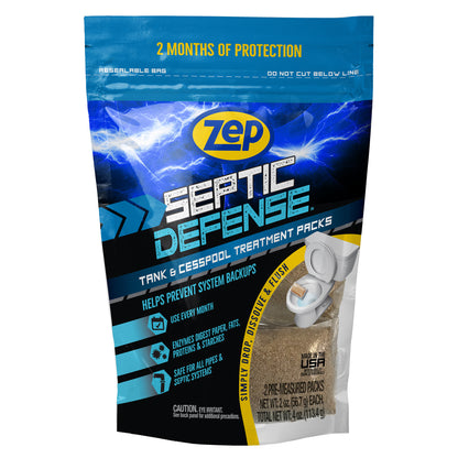 Zep Septic Defense Tank & Cesspool Treatment Packs - 36 Month Supply – 12 oz