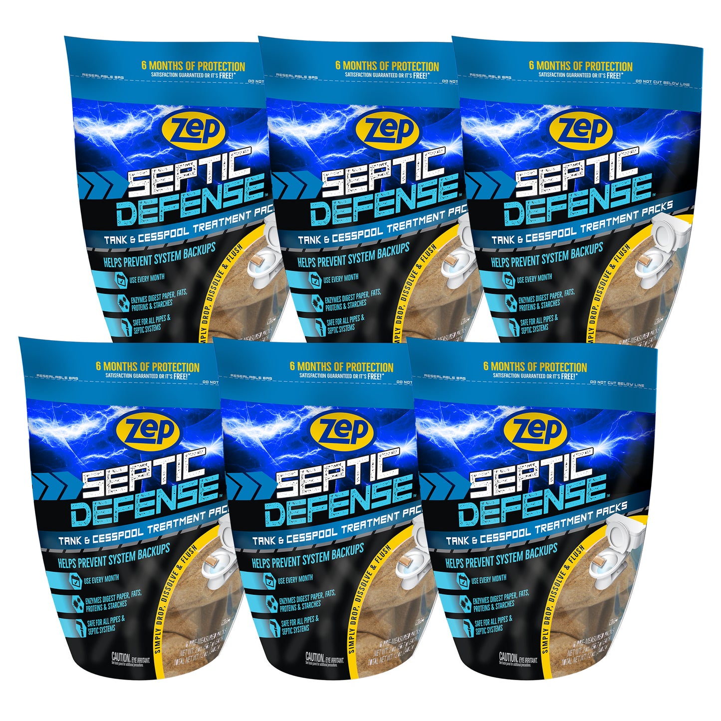 Zep Septic Defense Tank & Cesspool Treatment Packs - 36 Month Supply – 12 oz