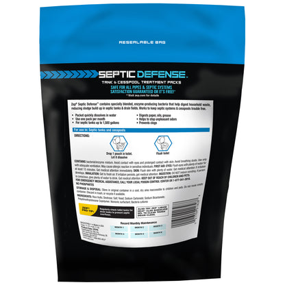 Zep Septic Defense Tank & Cesspool Treatment Packs - 16 Month Supply – 4 oz