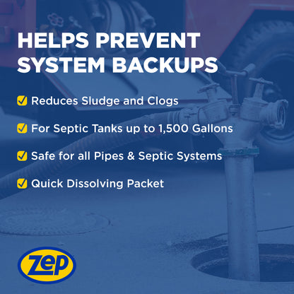 Zep Septic Defense Tank & Cesspool Treatment Packs - 36 Month Supply – 12 oz