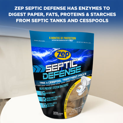 Zep Septic Defense Tank & Cesspool Treatment Packs - 36 Month Supply – 12 oz