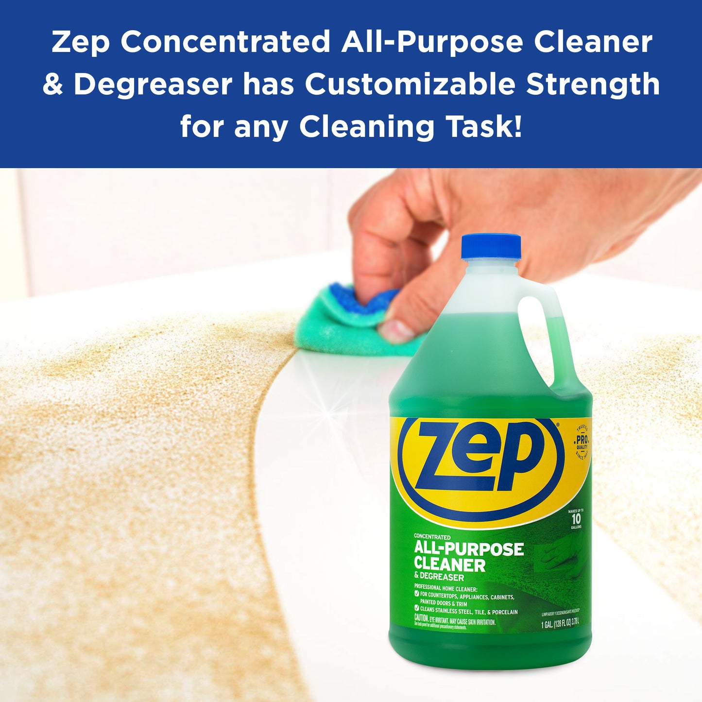 Zep Concentrated All-Purpose Cleaner and Degreaser – Customizable Strength for Any Cleaning Task– 1 Gallon