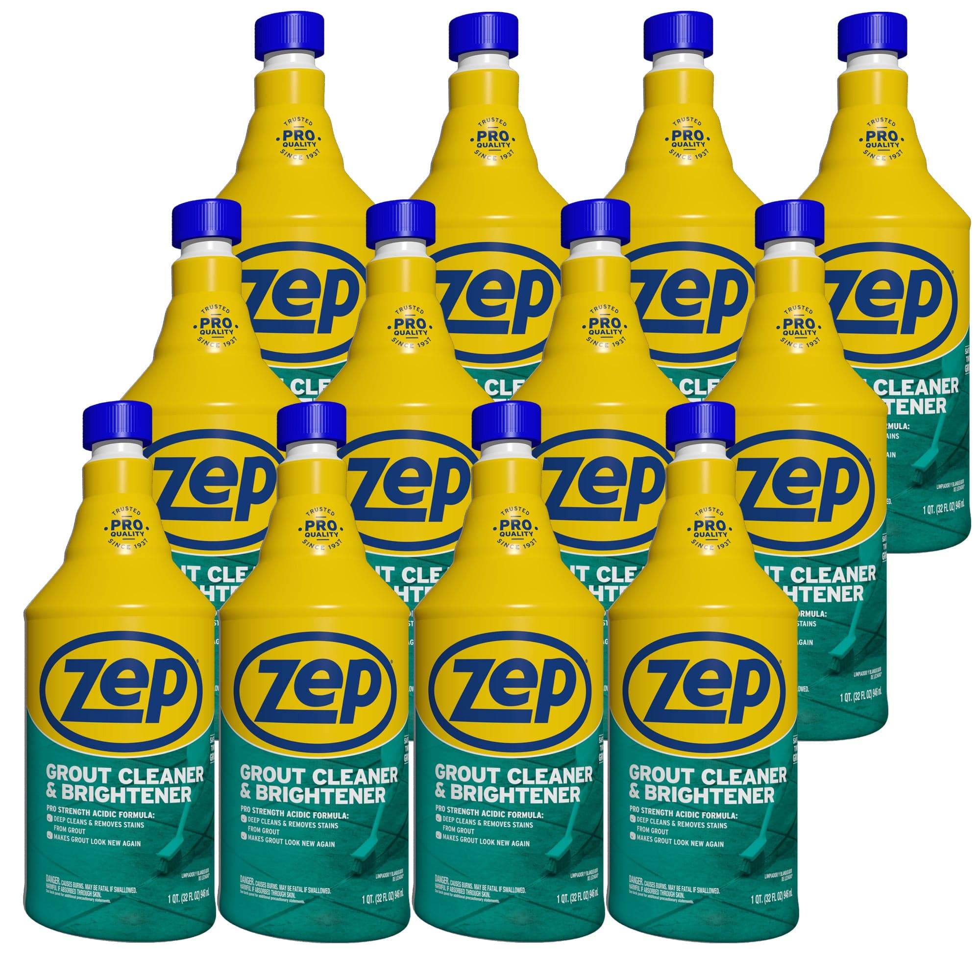 Zep Industrial Grout Cleaner and Brightener - 32 ounce (Pack of 4) ZU104632  - Deep Cleaning Pro Formula