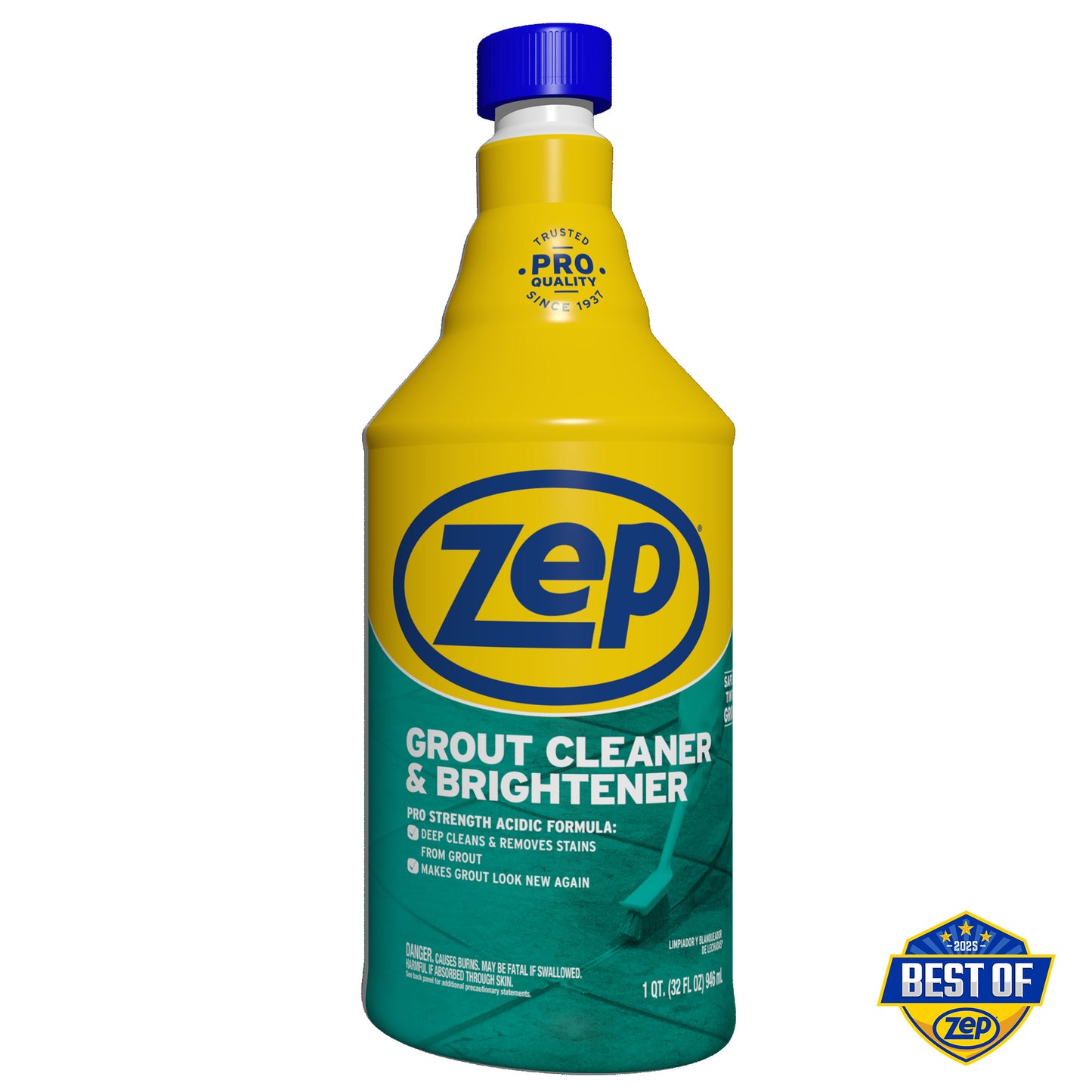 Zep Grout Cleaner & Brightener – Safe on Tinted Grout – 32 oz