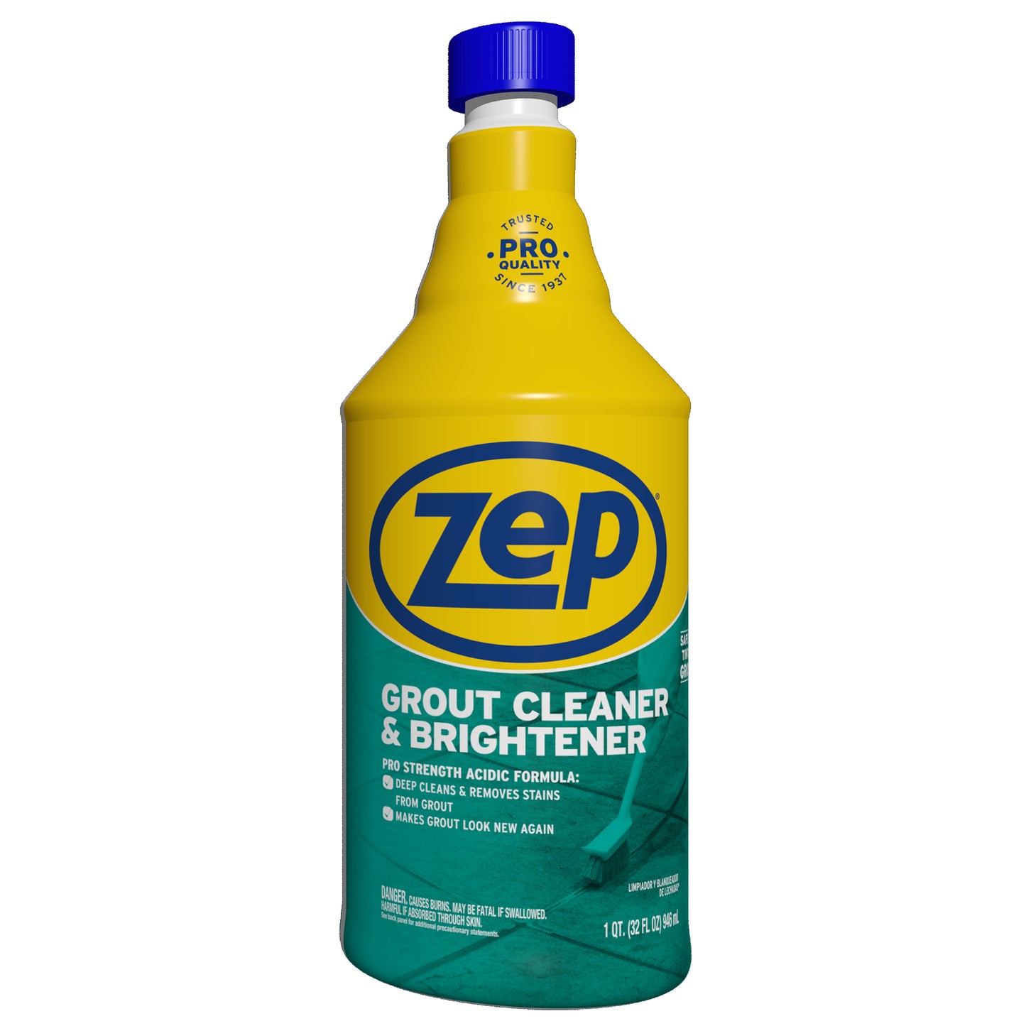 Zep Grout Cleaner & Brightener – Safe on Tinted Grout – 32 oz