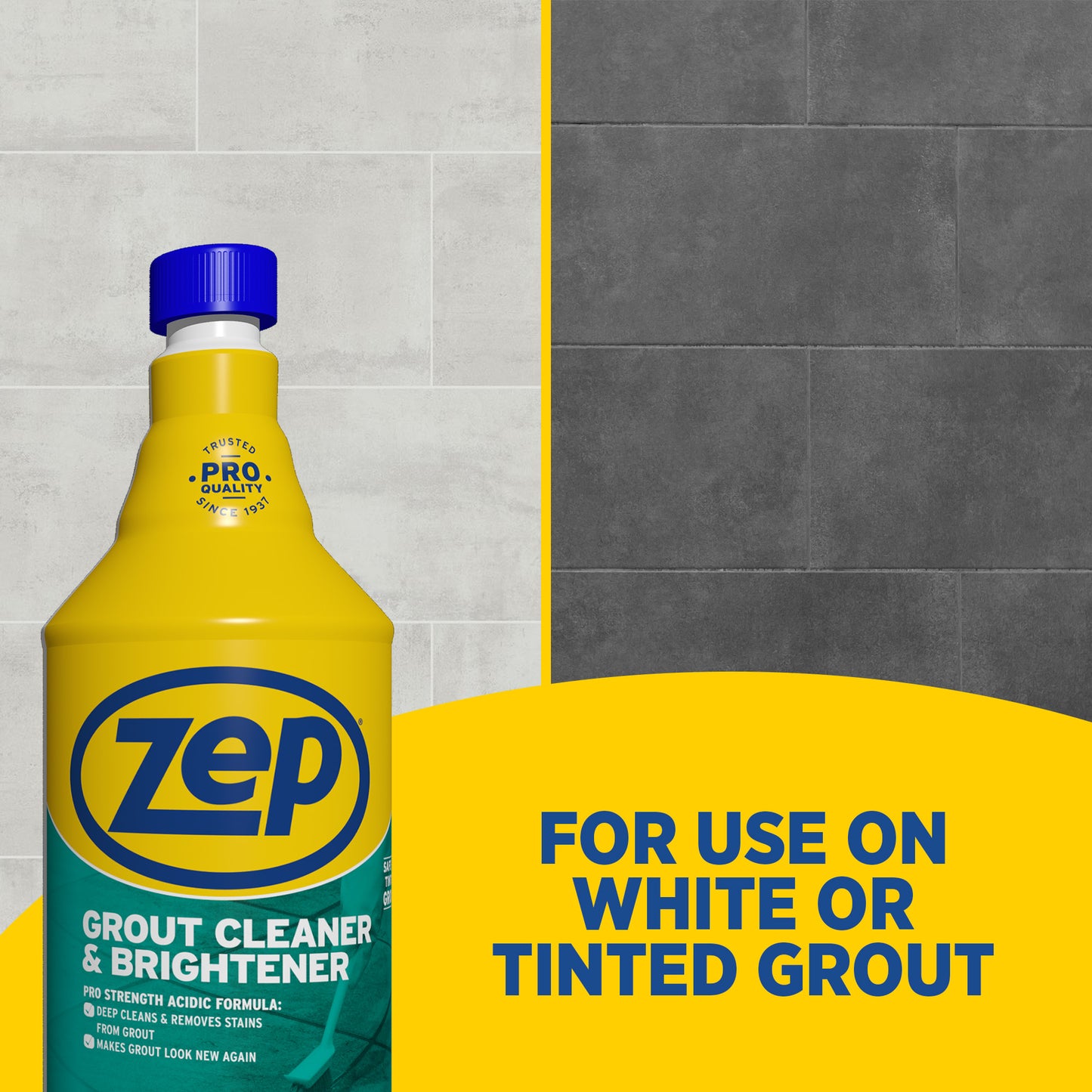 Zep Grout Cleaner & Brightener – Safe on Tinted Grout – 32 oz