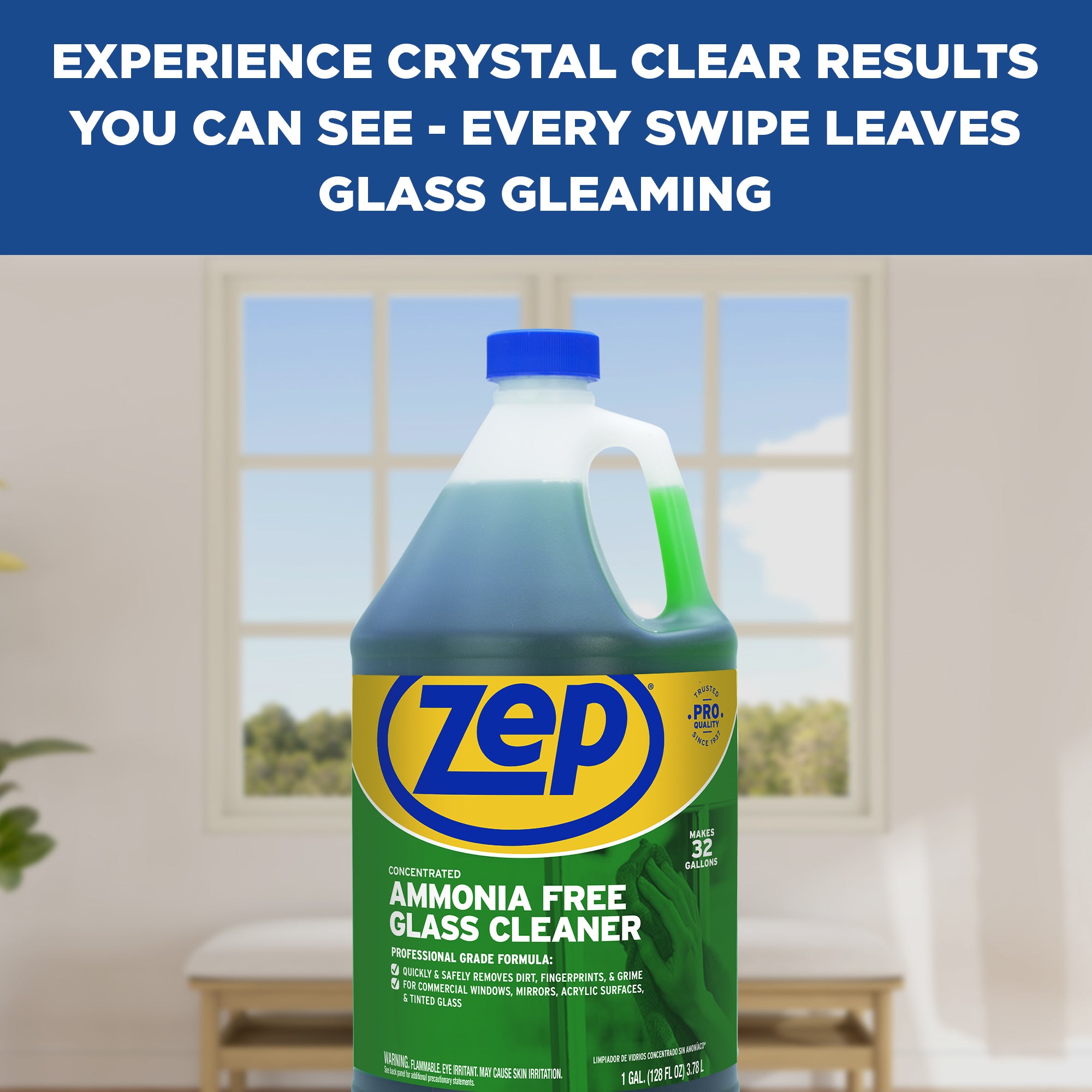 Zep Concentrated Ammonia-Free Glass Cleaner – Perfect for