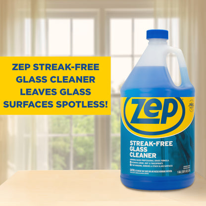 Zep Streak-Free Glass Cleaner – Ammonia-Based Formula – 1 Gallon