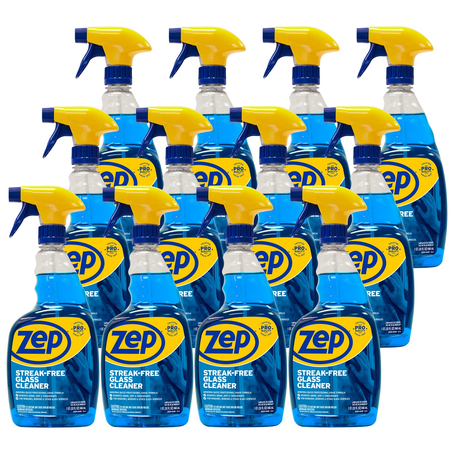 Zep Streak-Free Glass Cleaner – Ammonia-Based Formula – 32 oz