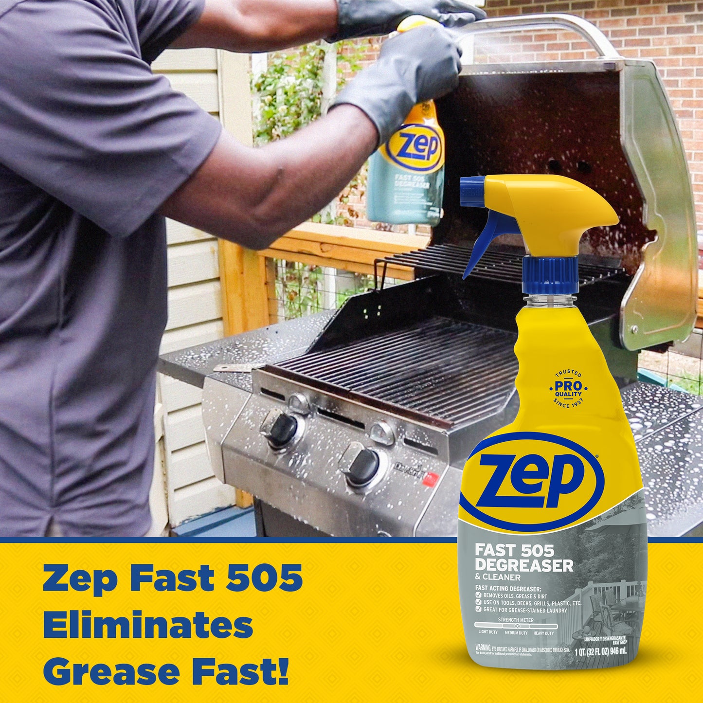 Zep Streak-Free Glass Cleaner 32 oz and Zep Fast 505 Cleaner & Degreaser 32 oz