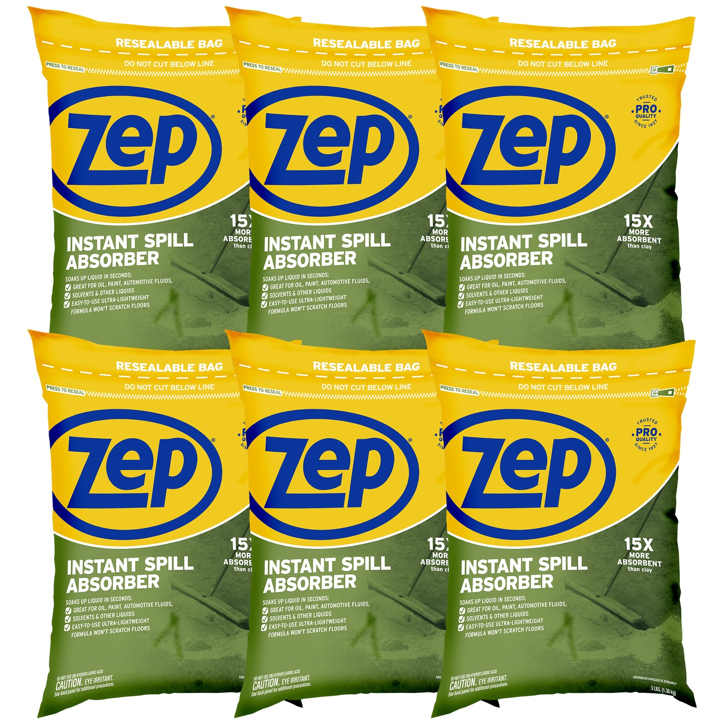 Zep Instant Spill Absorber – 15x More Absorbent Than Clay – 3 lbs
