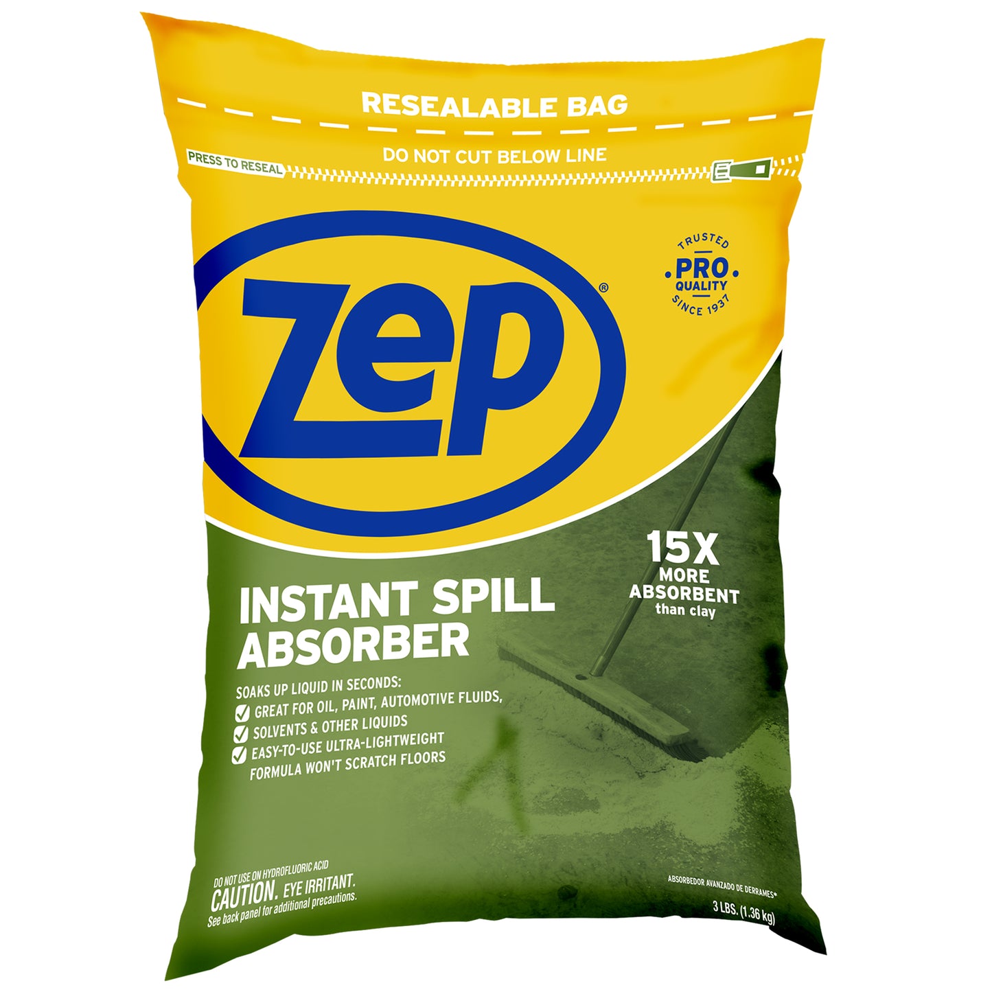 Zep Instant Spill Absorber – 15x More Absorbent Than Clay – 3 lbs