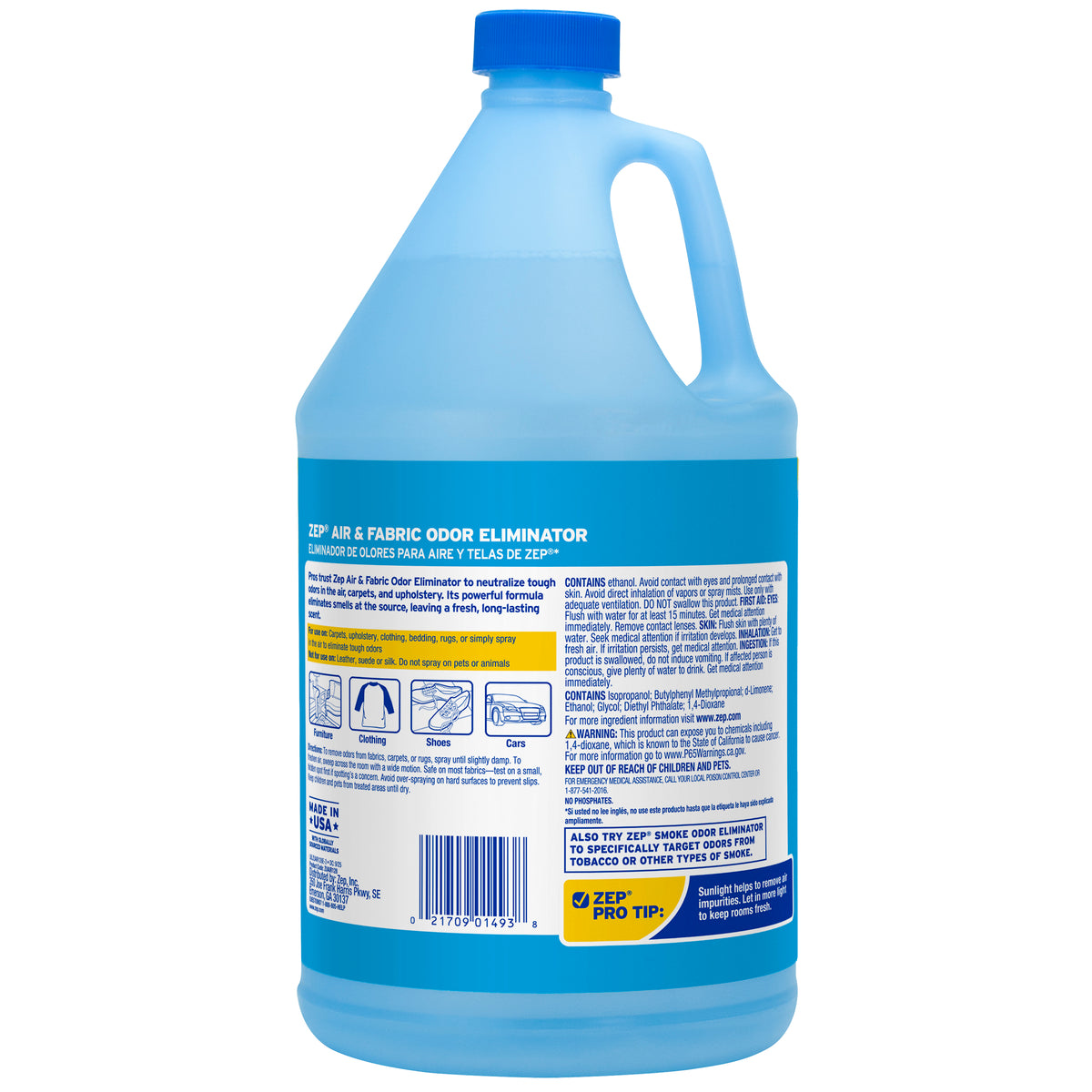 Zep Mold Stain & Mildew Stain Remover 1 Gal and Zep Air & Fabric Odor Eliminator 1 Gal